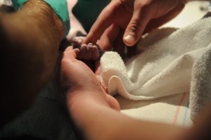 Owen and Zach holding hands